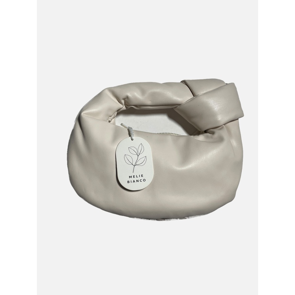 Melie Bianco Brigitte Mini Satchel Women OS Cream Knotted Vegan Leather Hobo Bag